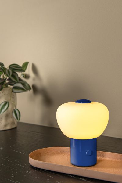 Lucide GUSTAV - Rechargeable Table lamp - Battery pack - Ø 8 cm - LED Dim. - 1x0,8W 2700K - Blue